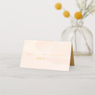 Placement Apricot Aquarelle Mariage Numéro de table Carte de