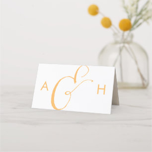 Placement Apricot Aquarelle Mariage Numéro de table Carte de