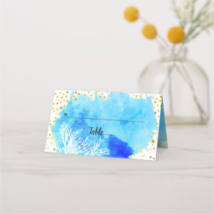 Placement Aqua aquarelle, barrière de corail et carte d'esco