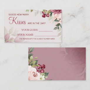 Placement Aquarelle Combien de baisers jeu de carte de Fête