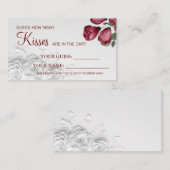 Placement Aquarelle Combien de baisers jeu de carte de Fête  (Devant / Derrière)