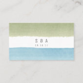 Placement Aquarelle rayures plage mariage carte de lieu de m (Dos)