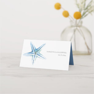 Placement Aquarelle Starfish Plage Mariage Carte de lieu
