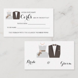 Placement B & G Combien de Corks Fête des mariées carte de j