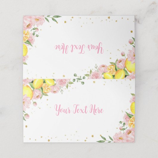 Placement Baby shower citron Carte de place Anniversaire (Extérieur déplié)