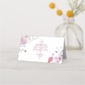 Placement Baptême fleur sauvage Plié Carte de Place (Dos)