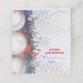 Placement BASEBALL SPLATTER Bar Mitzvah Carte de siège (Extérieur déplié)