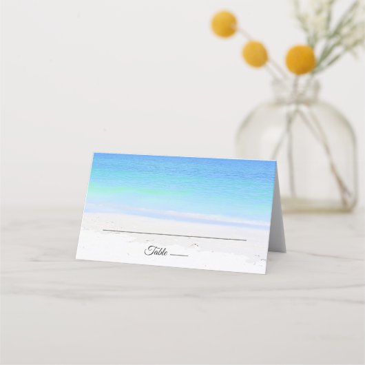 Placement Belle carte de place de mariage de plage (Devant)