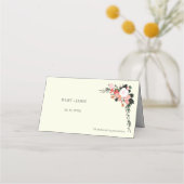 Placement Belle carte de place pliée fleurie (Dos)