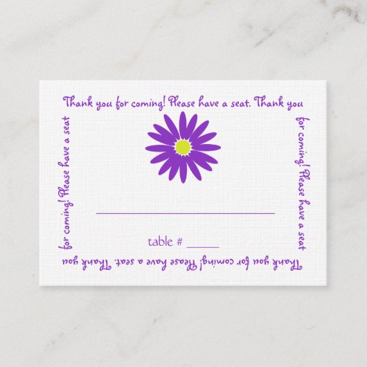 Placement Belle carte de siège pourpre (Devant)