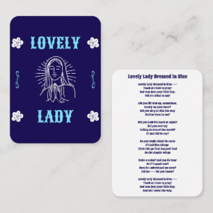 Placement Belle Dame habillée en Carte de Prière Bleue