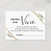 Placement Billet de tombola bilingue carte nuptiale (Dos)