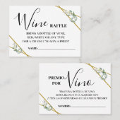 Placement Billet de tombola bilingue carte nuptiale (Devant / Derrière)