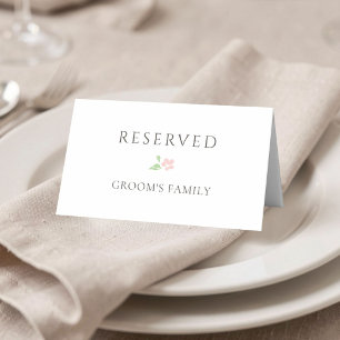 Placement Blanc RÉSERVÉ pour Carte de Table de Mariage