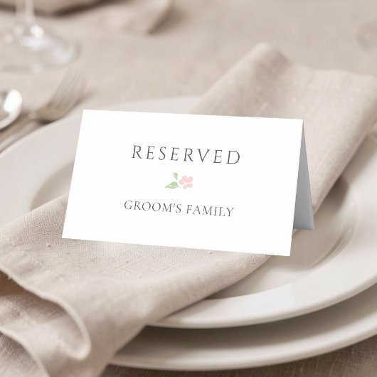 Placement Blanc | RÉSERVÉ pour Carte de Table de Mariage