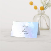 Placement Bleu clair, Carte du lieu de mariage de plage (Dos)