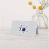 Placement bleu royal fleurs blanches gris carte de lieu (Dos)