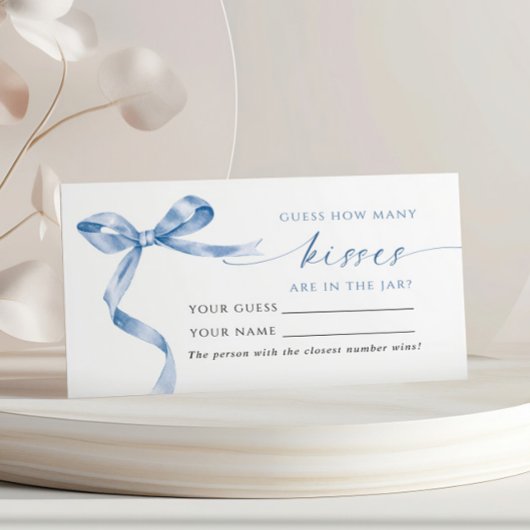 Placement Blue Bow Combien de baisers Douche Carte de jeu