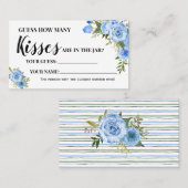 Placement Blue Combien de baisers Fête des mariées carte de (Devant / Derrière)