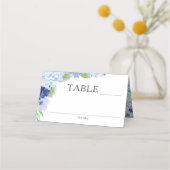 Placement Blue Hydrangea Mariage Réception Carte de lieu (Devant)
