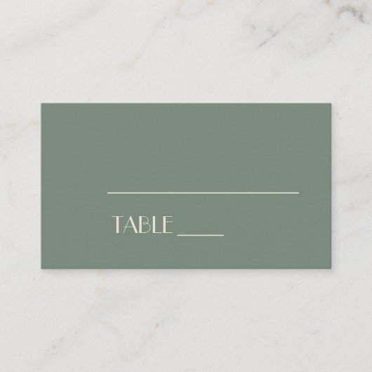 Placement Boho Deco d'automne | Carte de Mariage verte Sage (Devant)