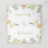 Placement Boho Dinosaures Carte de lieu d'anniversaire (Extérieur déplié)