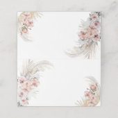 Placement Boho Pampas Carte de Table Fleurs Rose Blush (Extérieur déplié)