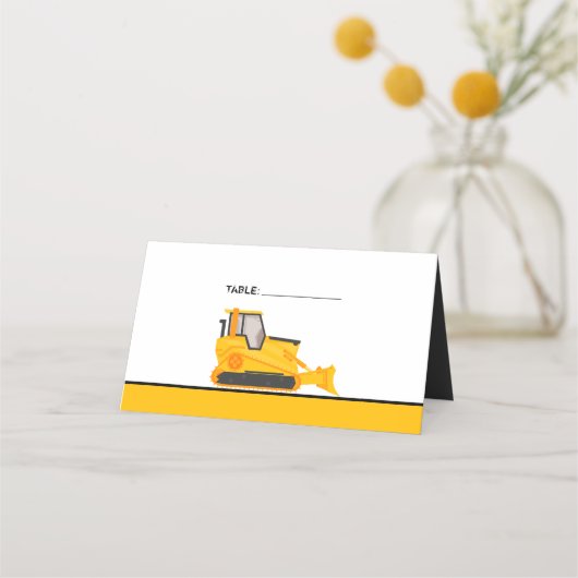 Placement Bulldozer Construction Carte de lieu d'anniversair (Dos)