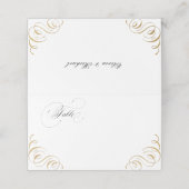 Placement Calligraphie fleurie carte de lieu de mariage vint (Extérieur déplié)