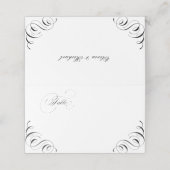 Placement Calligraphie fleurie carte de lieu de mariage vint (Extérieur déplié)