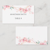 Placement Carte avec le nom et le numéro de la table. (Devant / Derrière)