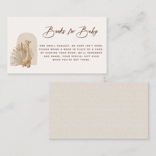 Placement Carte Boho Nursery Book Demande de réservation (Devant / Derrière)