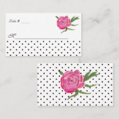 Placement Carte d'accompagnement de mariage aux pivoines et  (Devant / Derrière)