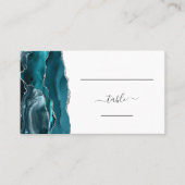 Placement Carte d'accompagnement de mariage chic bleu sarcel (Devant)
