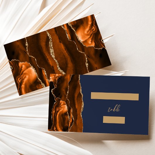 Placement Carte d'accompagnement de mariage Chic Rust Gold A
