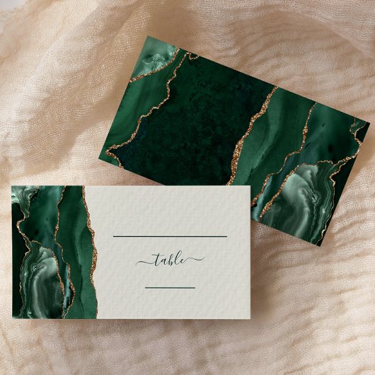 Placement Carte d'accompagnement de mariage en agate dorée e