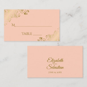 Placement Carte d'accompagnement de mariage en corail pêche
