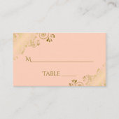 Placement Carte d'accompagnement de mariage en corail pêche (Devant)