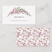 Placement Carte d'accompagnement de mariage florale à fleurs (Devant / Derrière)