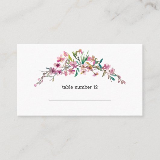 Placement Carte d'accompagnement de mariage florale à fleurs (Devant)