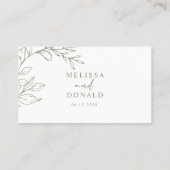 Placement Carte d'accompagnement de mariage simple fleur boh (Dos)