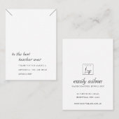 PLACEMENT CARTE D'AFFICHAGE DE CADEAU DE LACE D'ENSEIGNEMENT (Devant / Derrière)