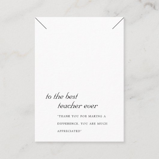 PLACEMENT CARTE D'AFFICHAGE DE CADEAU DE LACE D'ENSEIGNEMENT (Devant)