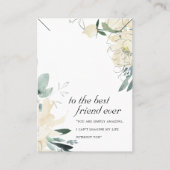 PLACEMENT CARTE D'AFFICHAGE DE CADEAU FLORAL BLANC AMI (Devant)