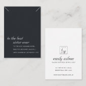 PLACEMENT CARTE D'AFFICHAGE DE LA CADEAU DE LA SOEUR NOIRE E (Devant / Derrière)