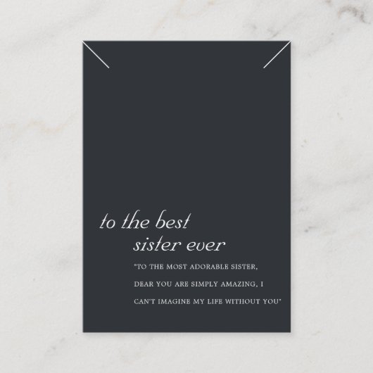 PLACEMENT CARTE D'AFFICHAGE DE LA CADEAU DE LA SOEUR NOIRE E (Devant)