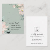 PLACEMENT CARTE D'AFFICHAGE DE LA CARTE D'ÉCRAN FLORALE BLEU (Devant / Derrière)