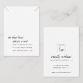 PLACEMENT CARTE D'AFFICHAGE DE LA LACE DE COUCHER MINIMALE N (Devant / Derrière)