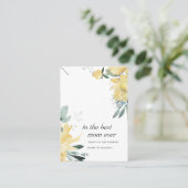 PLACEMENT CARTE D'AFFICHAGE DE LACE DE COUCHER FLORALE JAUNE (Debout devant)