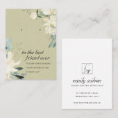 PLACEMENT CARTE D'AFFICHAGE DE L'AMI FLORAL BLANC KRAFT (Devant / Derrière)